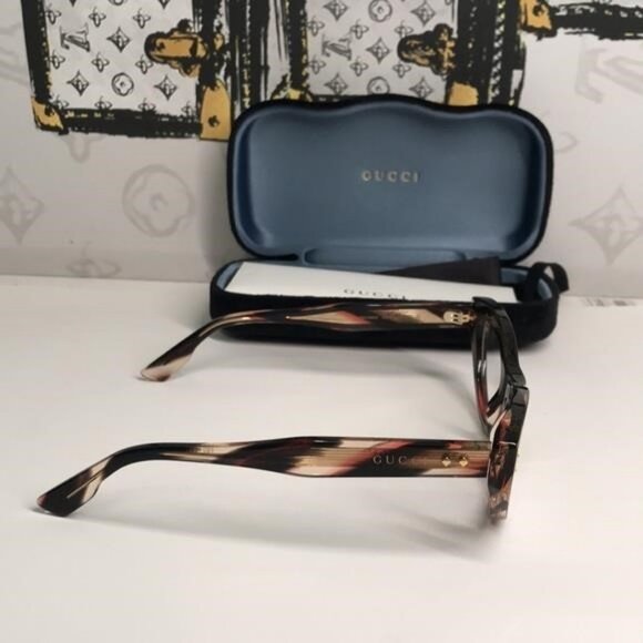 New Authentic Gucci Women's Tortoise Shell Glasses GG1083o 002 - Picture 11 of 13